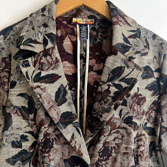 Havana Jack's Cafe Floral‎ 2 Button Blazer Size 12 - Picture 3 of 11